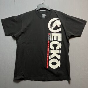 Ecko Unltd Mens Black Graphic T Shirt Rhinoceros Logo streetwear XL